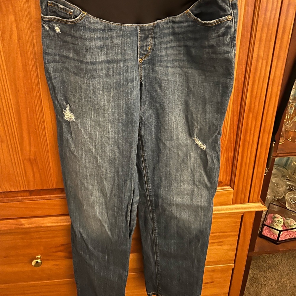 Loft Maternity Distressed Jeans Size 12